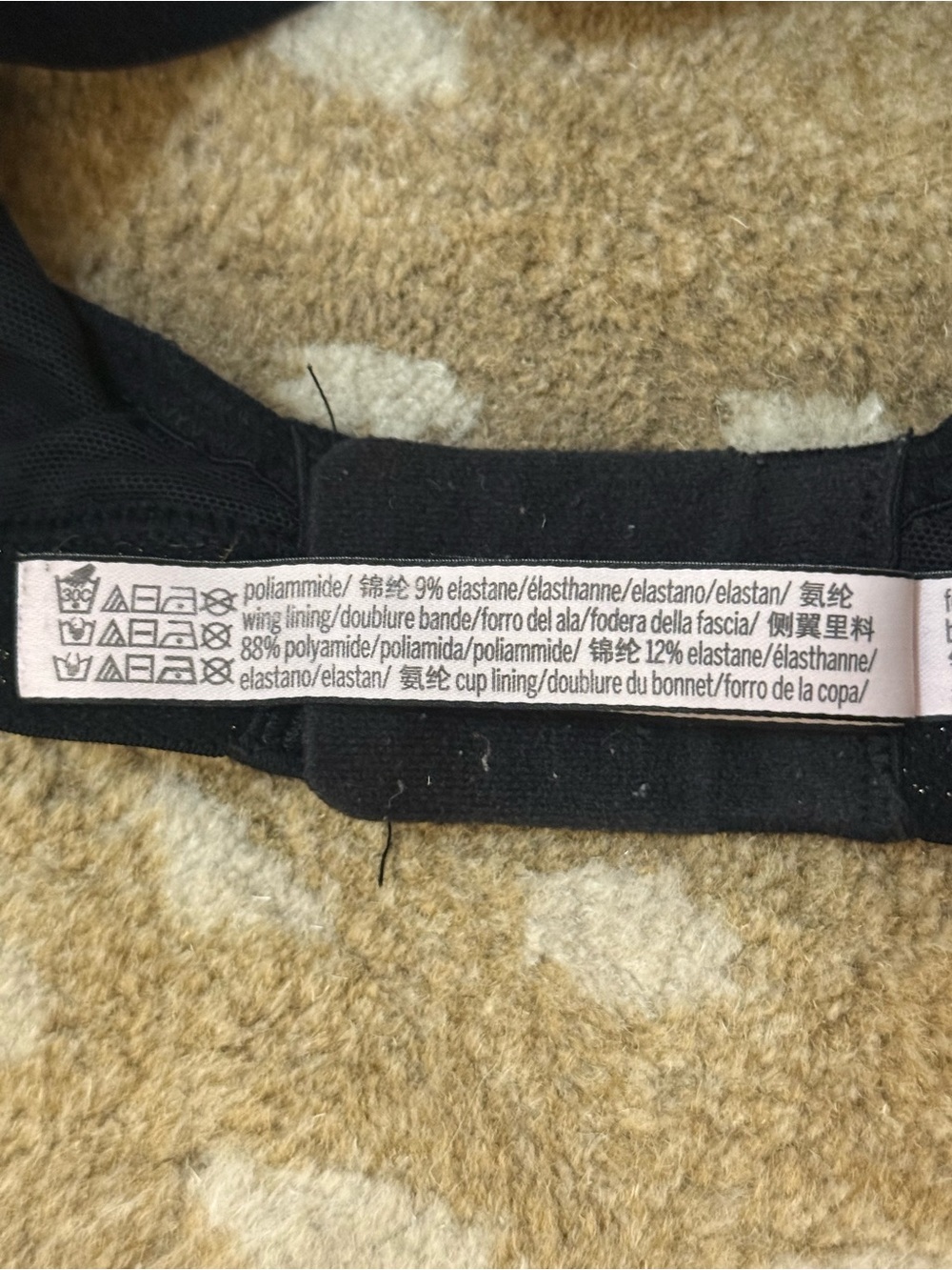 Victoria’s Secret Lightly Lined Demi Bra Black Lace Logo Band 34DD - Picture 9 of 11